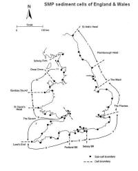 SMPs divide the shoreline of England and Wales into cells & subcells (click to enlarge)
